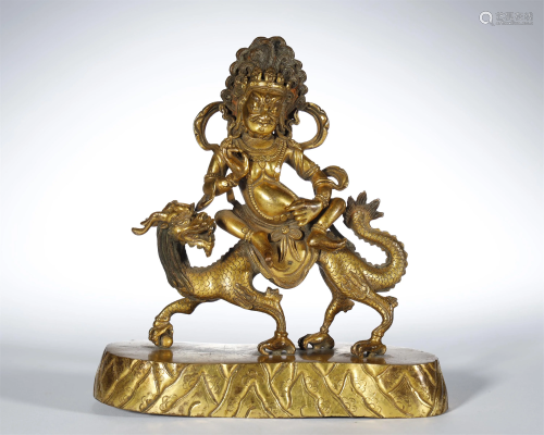 Qing Dynasty, Gilt Bronze God of Wealth Bu…
