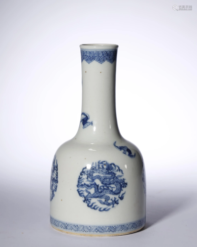 Qing Dynasty,Blue and White Dragon Pattern…