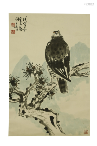 Sun Qifeng, Eagle Painting on Paper