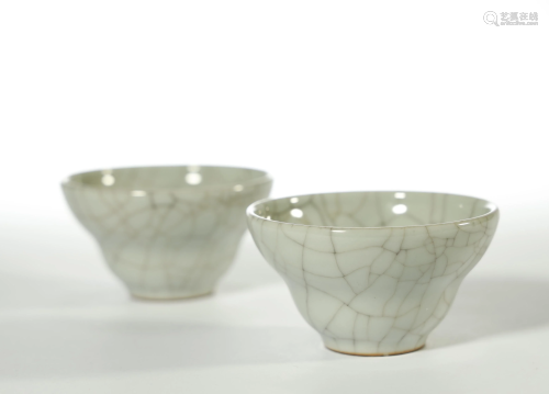 Qing Dynasty,Pair of Crack Cups