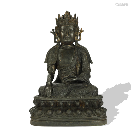 Ming Dynasty, Alloy Copper Shakyamuni Buddha