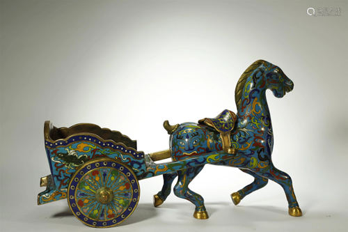 Min Guo,Cloisonne Horse-drawn Carriage