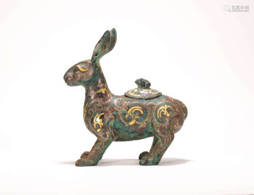 Bronze inlaying with Gold Rabbit from Zhan