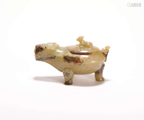 HeTian Jade Three Footed Censer from Han