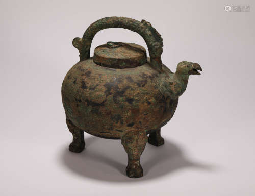 Three Footed Bronze Pot from Han