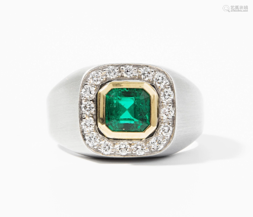 *Smaragd-Brillant-Ring