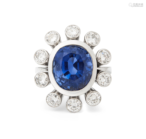 Ceylon-Saphir-Brillant-Ring