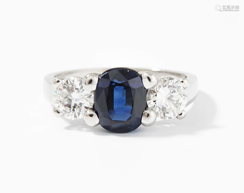 Saphir-Brillant-Ring