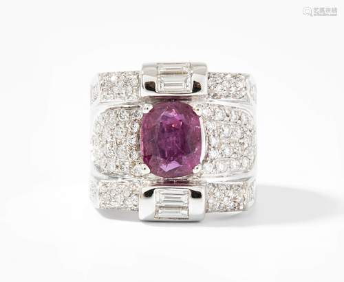 Pinksaphir-Diamant-Ring