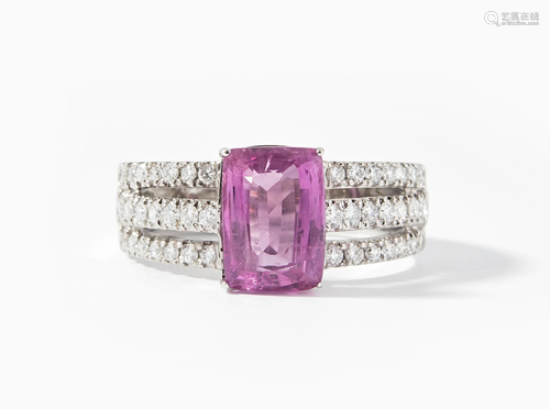 Pinksaphir-Brillant-Ring