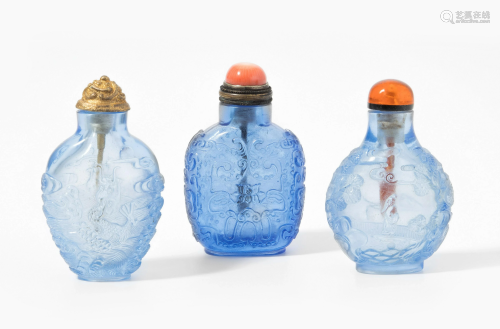 3 Glas Snuff Bottles