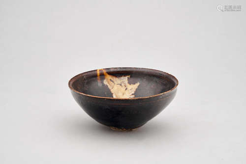 A jizhou black-glaze 'leaf' bowl  12th/ 13th century