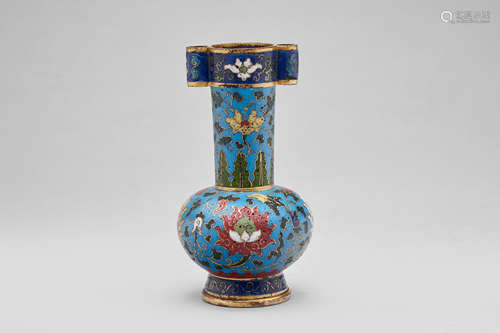 A small cloisonné arrow vase  Jingtai four-character incised mark