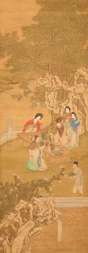 After Qiu Ying (1494-1552)  Enjoying Antiquity (Qing dynasty)