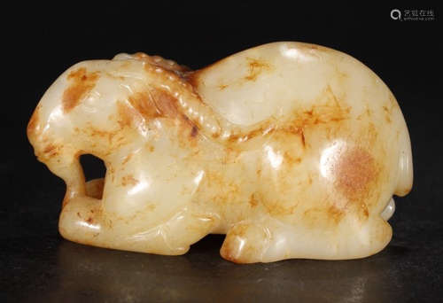 A HETIAN JADE SHEEP ORNAMENT