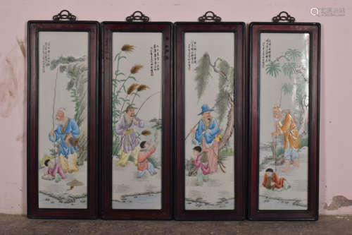SET OF FIGURE PATTERN SCREEN WITH FRAME