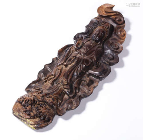 A CHENXIANG WOOD CARVED GUANYIN BUDDHA