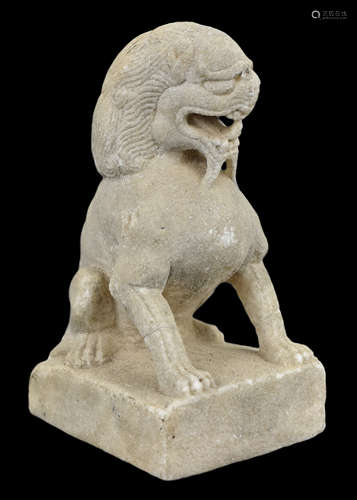 A Rare Chinese Tang Dynasty Carved White Marble Lion