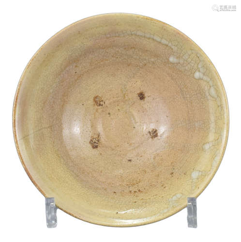 A Japanese or Korean Glazed Stoneware Bowl of Conical Form, 19th Century