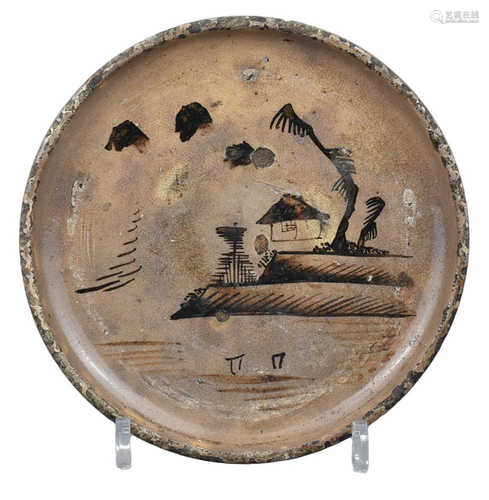 A Japanese Seto Ware Andon-Zara Dish – Edo Period