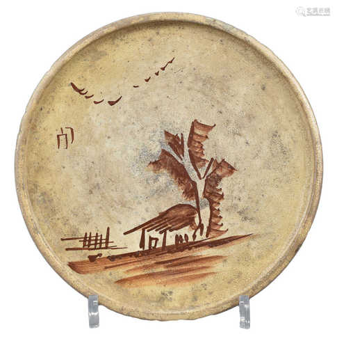 A Japanese Seto Ware Andon-Zara Dish – Edo Period