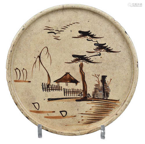 A Japanese Seto Ware Andon-Zara Dish – Edo Period