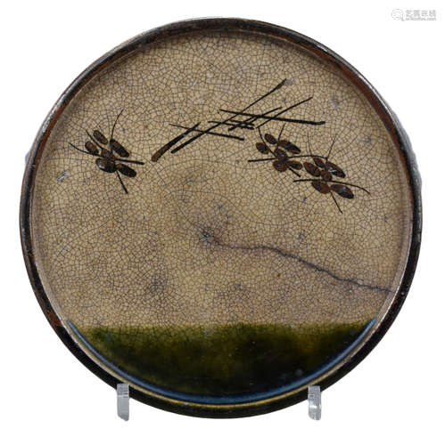 A Japanese Oribe Andon-Zara Dish – Edo Period