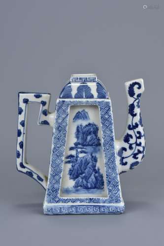 A Chinese Blue and White Porcelain Teapot