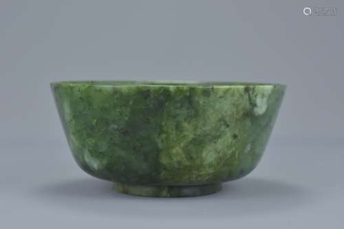 A quality Chinese 18/19th century spinach jade bowl.