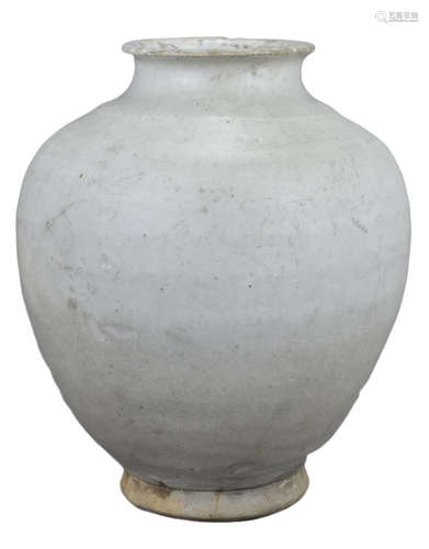 A Chinese Ming Dynasty Monochrome Glazed Porcelain Jar (Ex. Museum)