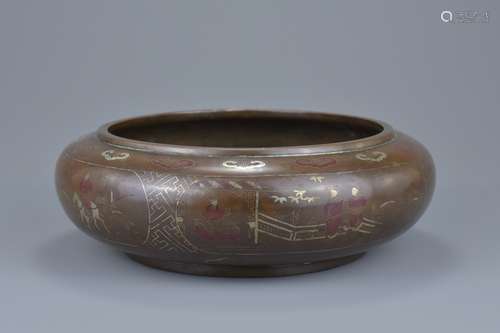 A Large Chinese 19/20th Century Bronze Censer