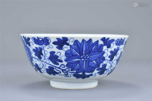 A Chinese mid 19th Century Blue and White Porcelain Bowl, Daoguang Period