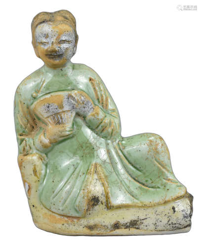 A Fine Small Chinese Porcelain Figure of a Reclining Lady – Kangxi