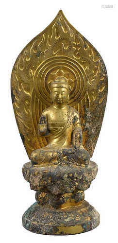 A Chinese Gilt Bronze Figure of Buddha