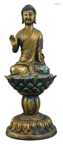 A Chinese Gilt Bronze figure of Buddha