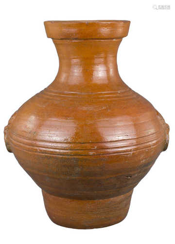 A Large Chinese Han Amber-Glazed Hu Jar