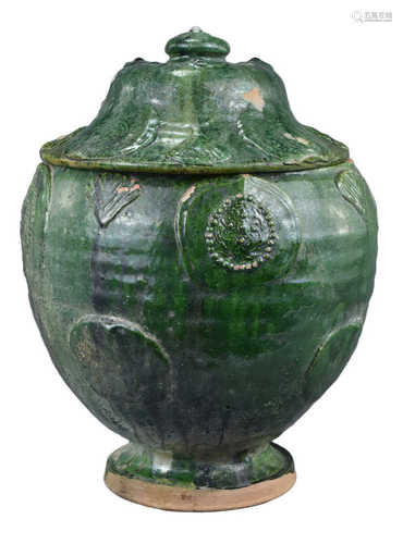 A Large Chinese Song / Yuan Dynasty Glazed Buddhist Jar