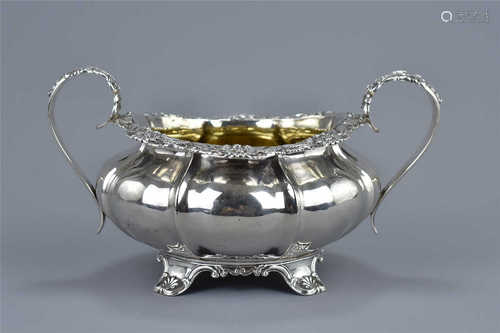 An Antique George IV Sterling Silver sugar bowl, Joseph Angell, London 1826