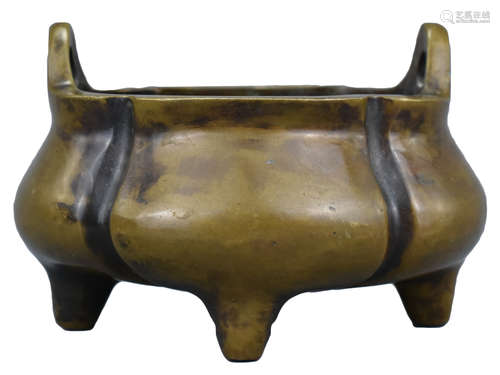 A Chinese Bronze Censer with Mark, 19th Century