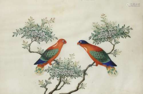 ANONYMOUS (19TH CENTURY) BIRDS AND FLOWERS Eight Chinese paintings, ink and colour on rice paper,