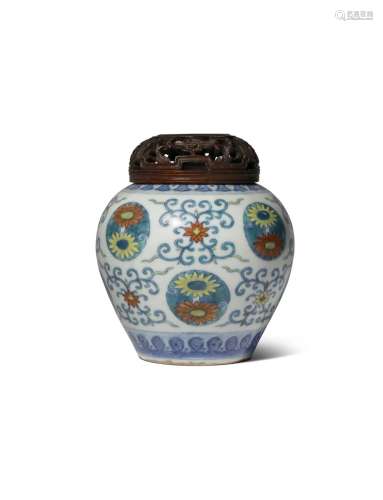 A CHINESE DOUCAI 'MEDALLION' JAR SIX CHARACTER DAOGUANG MARK AND PROBABLY OF THE PERIOD Decorated