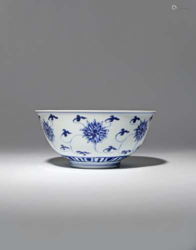 A CHINESE IMPERIAL BLUE AND WHITE 'PALACE' BOWL SIX CHARACTER KANGXI MARK AND OF THE PERIOD 1662-