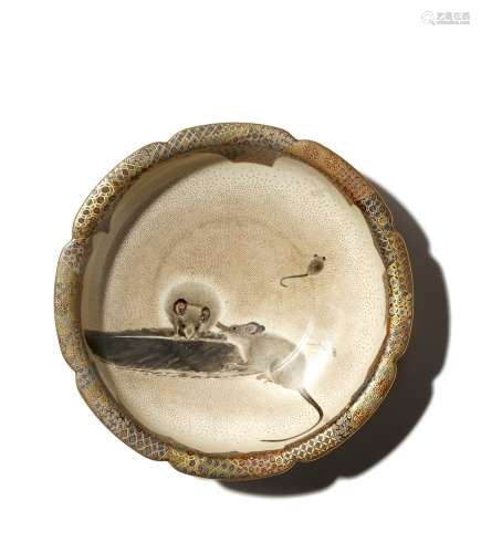 A JAPANESE SATSUMA BOWL BY KINZAN MEIJI PERIOD, 19TH/20TH CENTURY With a foliate rim and decorated