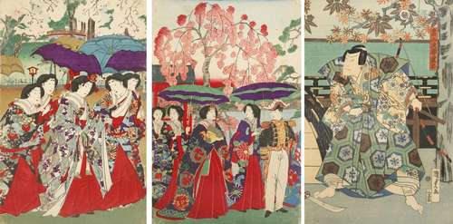 A COLLECTION OF JAPANESE WOODBLOCK PRINTS MEIJI PERIOD AND LATER, 19TH CENTURY AND LATER Comprising: