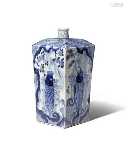 A JAPANESE ARITA BLUE AND WHITE SAKE BOTTLE, TOKKURI EDO PERIOD OR LATER, 18TH OR 19TH CENTURY The