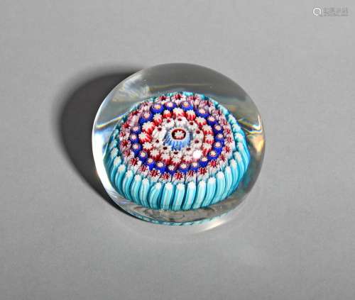 A large Richardson millefiori paperweight, 19th century, enclosing five concentric rows of canes