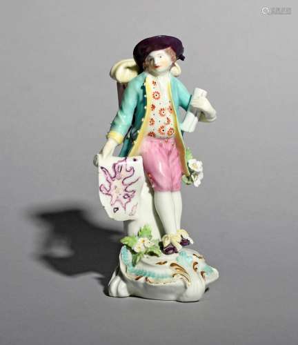 A Derby figure of the Map Seller, c.1765, from the Cris de Paris series model at Meissen by J J