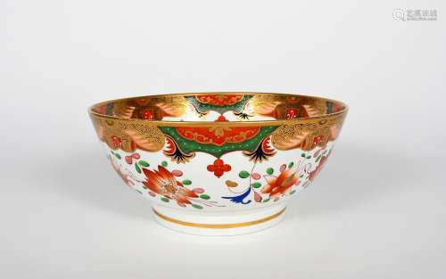 A large Spode bowl, c.1820-30, richly decorated in pattern 1645 with stylized flower sprays