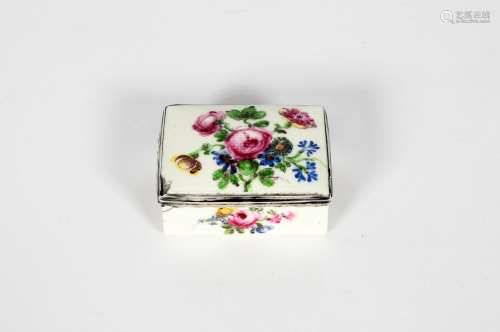 A Mennecy silver-mounted snuff box, c.1750, the rectangular form moulded with a dense basketwork