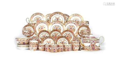 A good Spode tea service, c.1810, finely decorated in pattern 498 with an Imari type pattern of